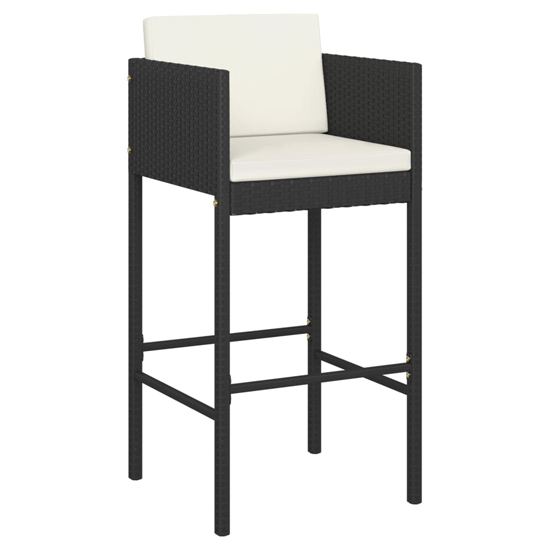 Amy Small Poly Rattan Bar Table With 2 Avyanna Chairs In Black_4