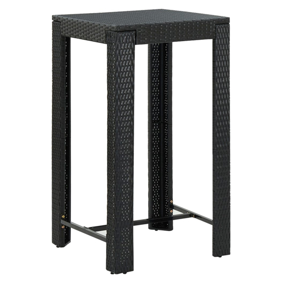Amy Small Poly Rattan Bar Table With 4 Audriana Chairs In Black