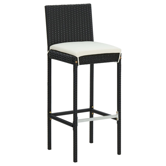 Amy Small Poly Rattan Bar Table With 4 Audriana Chairs In Black