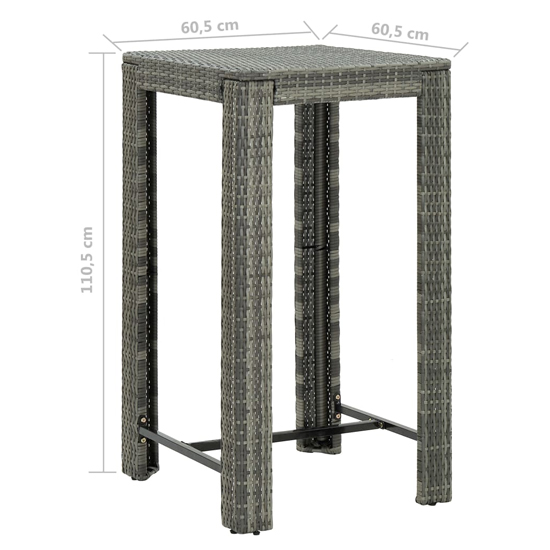 Amy Small Poly Rattan Bar Table With 4 Audriana Chairs In Grey_4