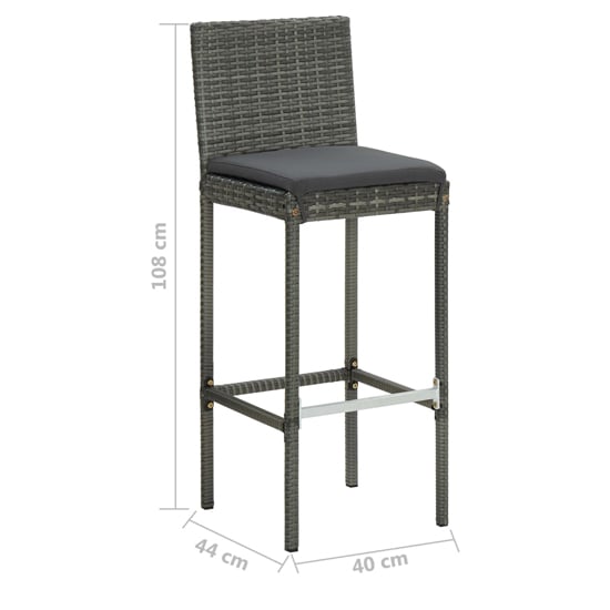 Amy Small Poly Rattan Bar Table With 4 Audriana Chairs In Grey_5