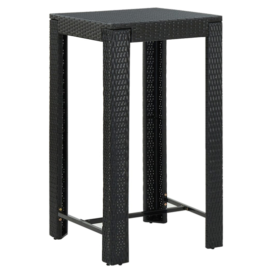 Amy Small Poly Rattan Bar Table With 4 Avyanna Chairs In Black