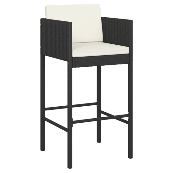 Amy Small Poly Rattan Bar Table With 4 Avyanna Chairs In Black