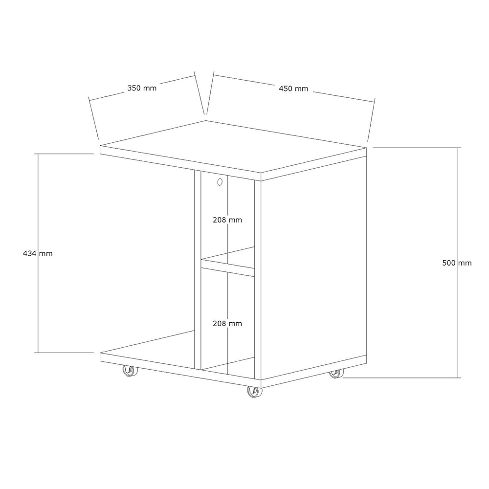 Amy Wooden Side Table in White