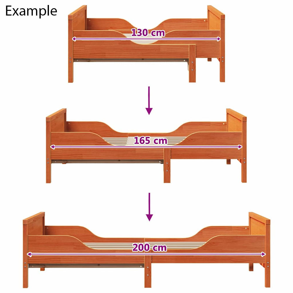 Anaheim Wooden Extendable Kids Bed In Brown