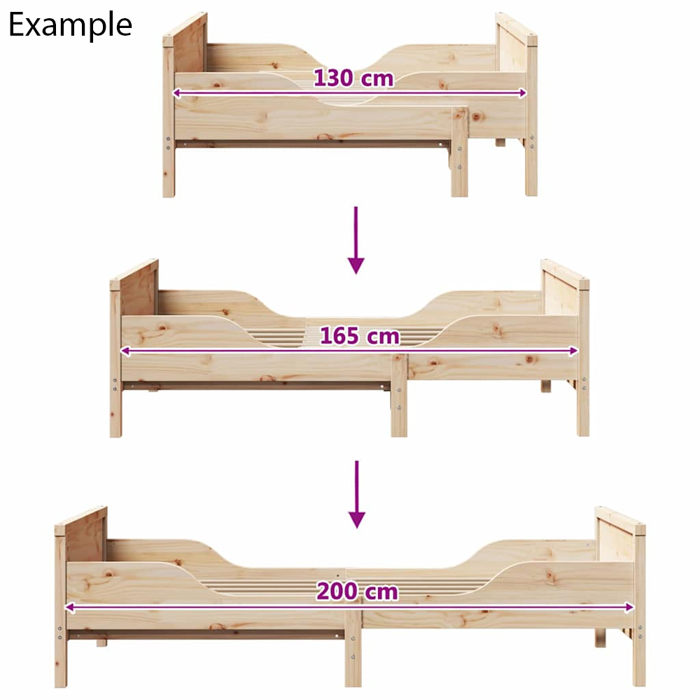 Anaheim Wooden Extendable Kids Bed In Natural