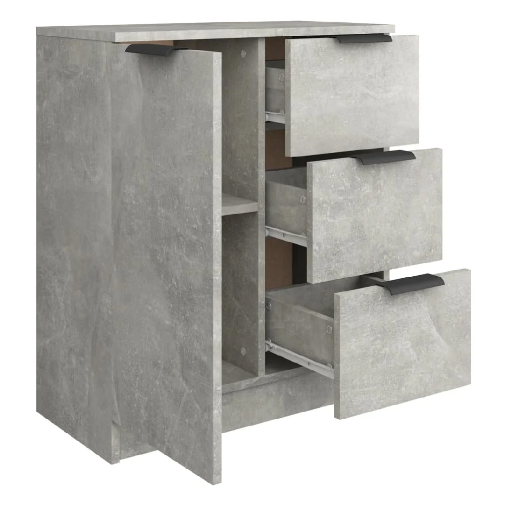 Anaheim Wooden Sideboard With 1 Door 3 Drawers In Concrete Grey