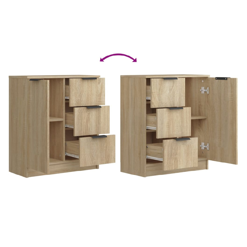 Anaheim Wooden Sideboard With 1 Door 3 Drawers In Sonoma Oak