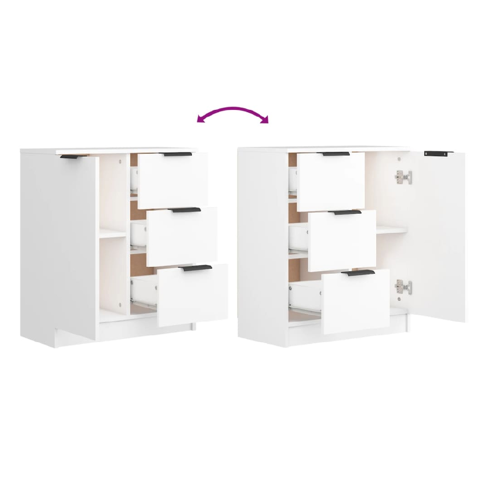 Anaheim Wooden Sideboard With 1 Door 3 Drawers In White