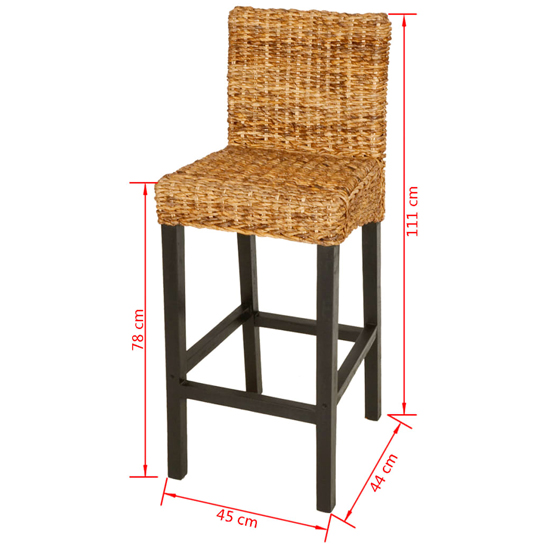 Anais Outdoor Dark Brown Wooden Bar Chairs In A Pair