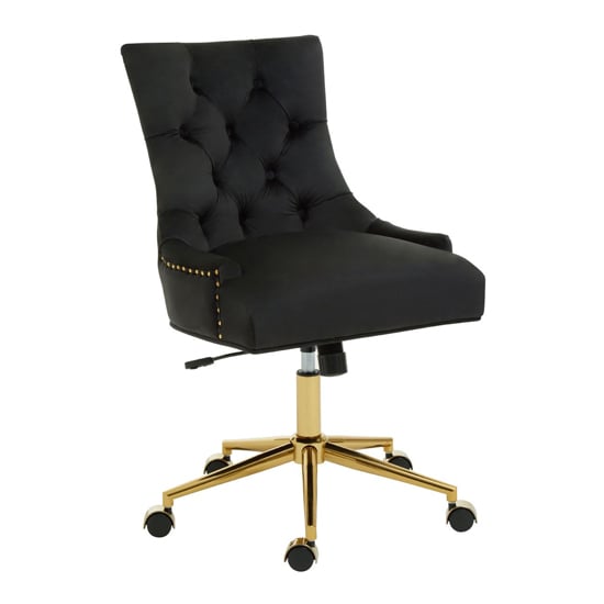 Anatolia Velvet Home And Office Chair In Black