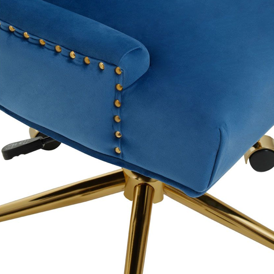 Anatolia Velvet Home And Office Chair In Blue Furniture in Fashion