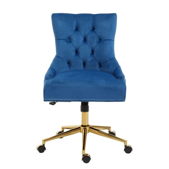 Read more about Anatolia velvet home and office chair in blue