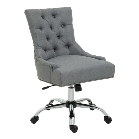 Photo of Anatolia velvet home and office chair with chrome base in grey