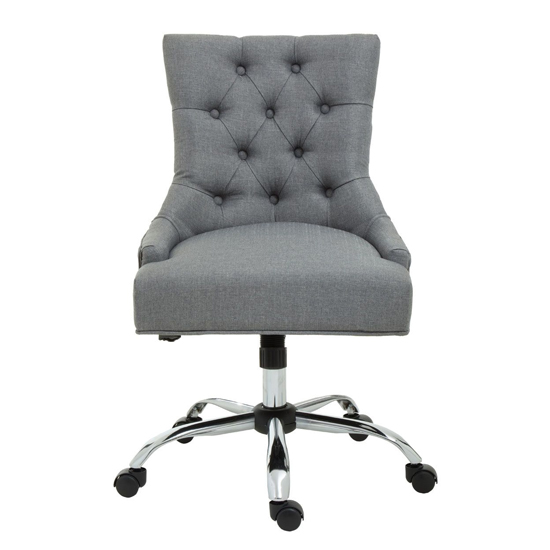Anatolia Velvet Home And Office Chair In Grey_2