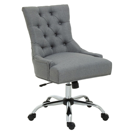 Anatolia Velvet Home And Office Chair In Grey_1