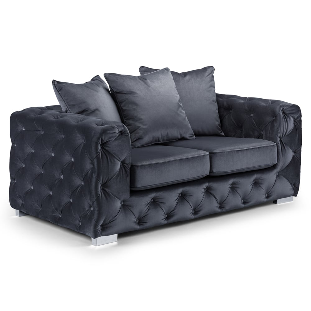 Anchorage Velvet 2 Seater Sofa In Slate
