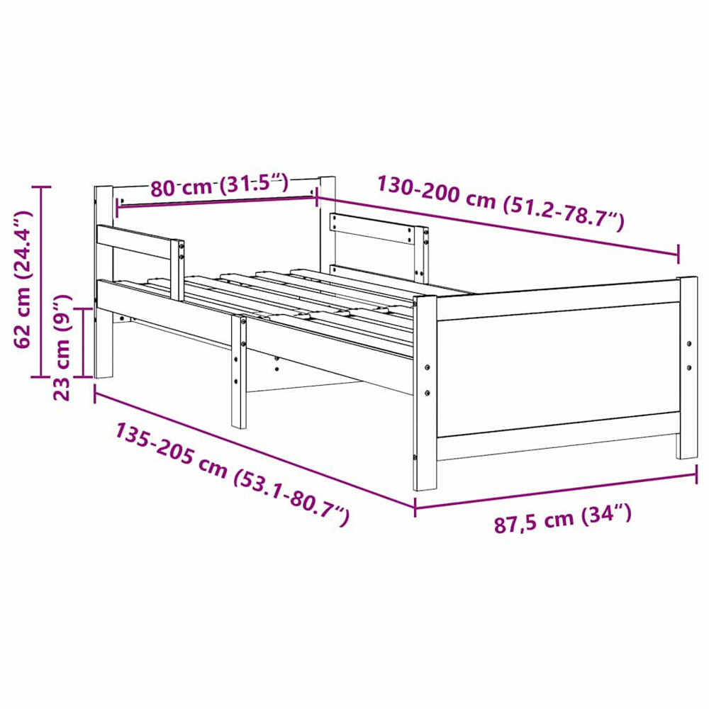 Anchorage Wooden Extendable Kids Bed In Brown
