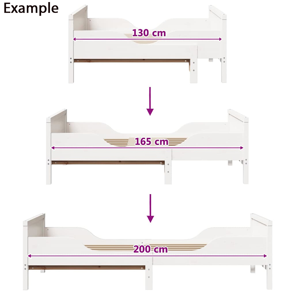 Anchorage Wooden Extendable Kids Bed In White
