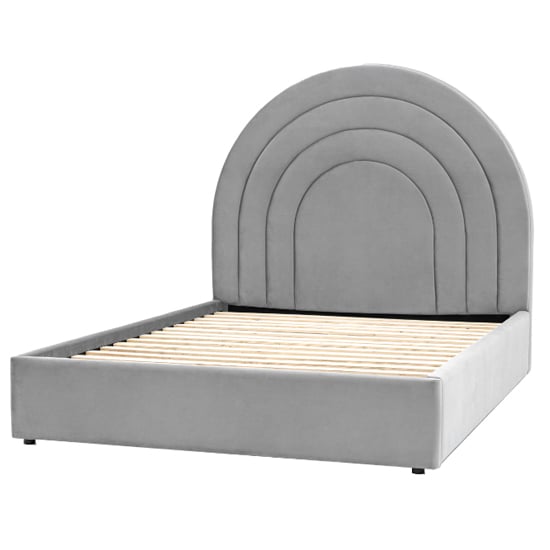 Ancona Polyester Fabric King Size Bed In Elephant