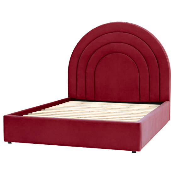 Ancona Polyester Fabric King Size Bed In Russett
