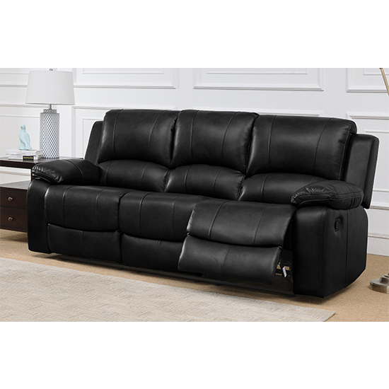 Andalusia Leather 2 Seater And 3 Seater Sofa Suite In Black_3