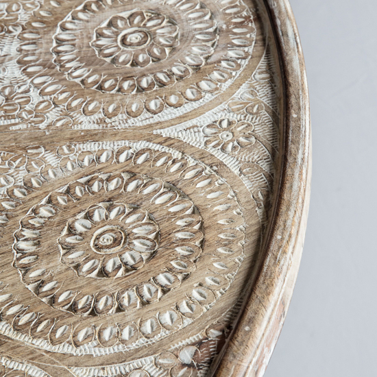Andalusia Round Mango Wood Coffee Table In Natural And White_4
