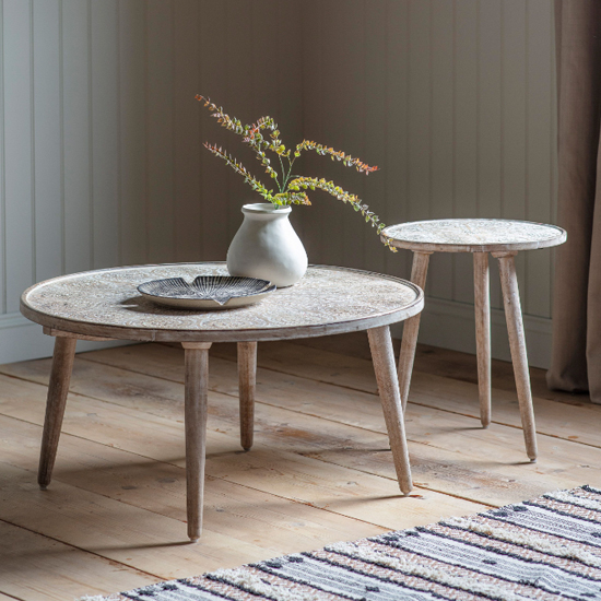 Andalusia Round Mango Wood Side Table In Natural And White_4