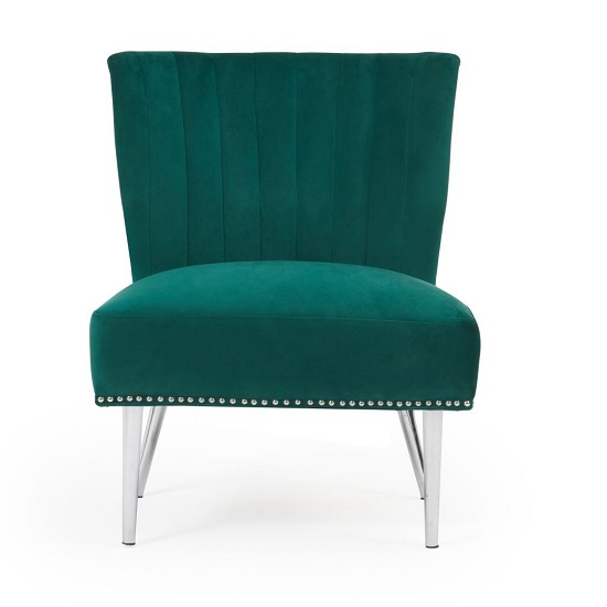 Andean Modern Accent Chair In Green Velvet With Metal Legs Furniture in Fashion