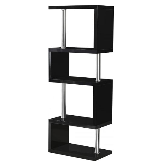 Read more about Cayuta wooden five tier shelving unit in black gloss