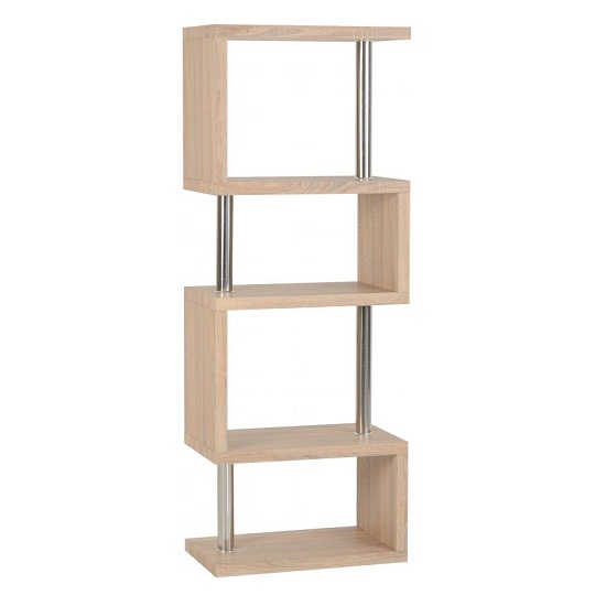 Read more about Cayuta wooden five tier shelving unit in light sonoma oak