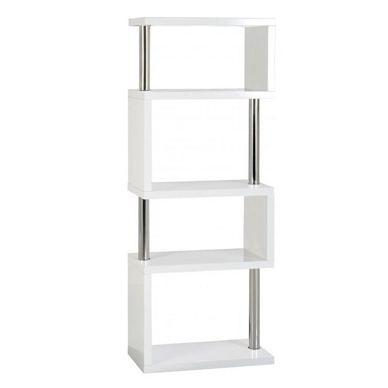 Read more about Cayuta wooden five tier shelving unit in white gloss