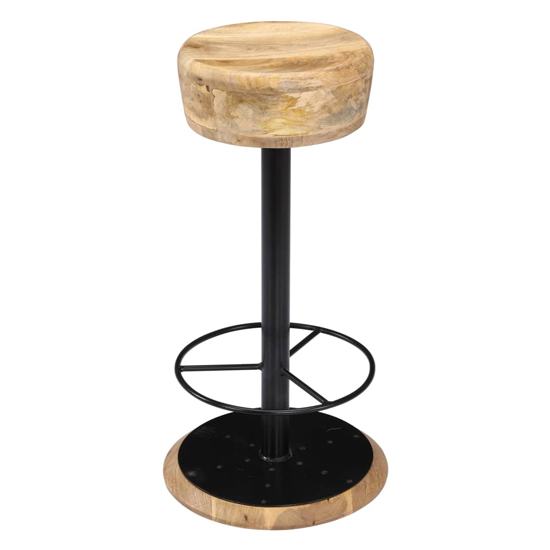 Andie Natural Wooden Bar Stools With Steel Frame In A Pair_2