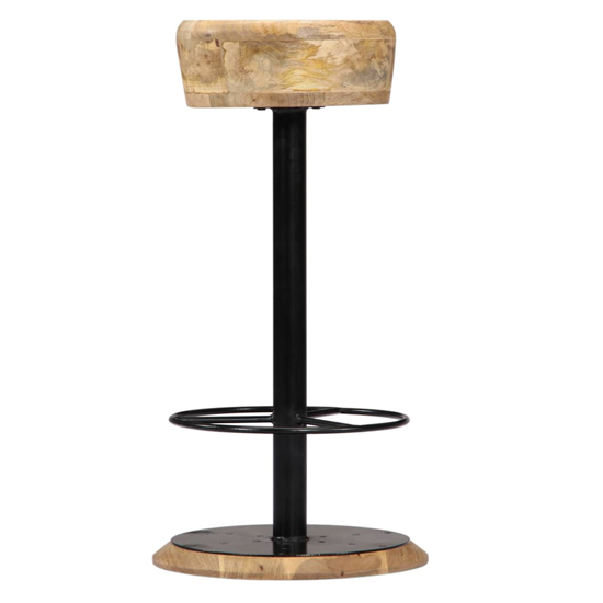Andie Natural Wooden Bar Stools With Steel Frame In A Pair