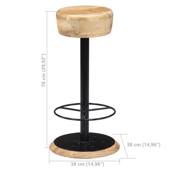 Andie Natural Wooden Bar Stools With Steel Frame In A Pair_4