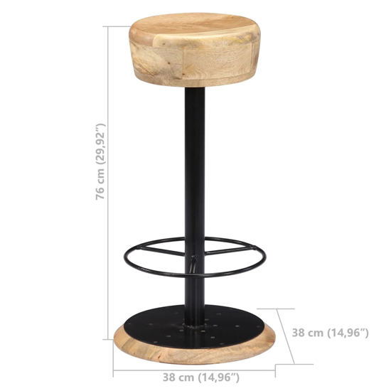 Andie Natural Wooden Bar Stools With Steel Frame In A Pair