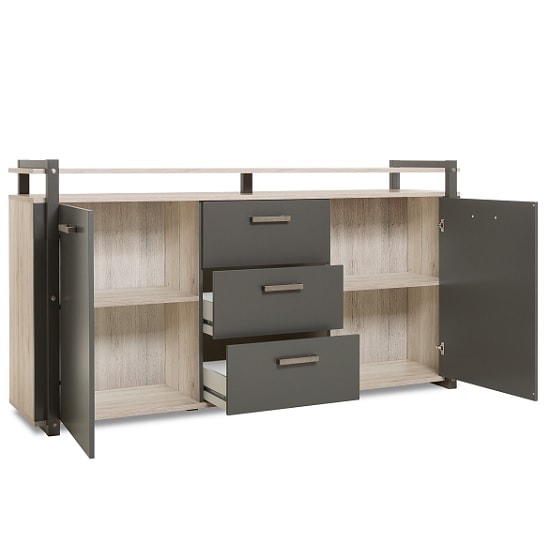 Andora Wooden Sideboard In Sorrento Oak And Anthracite_2