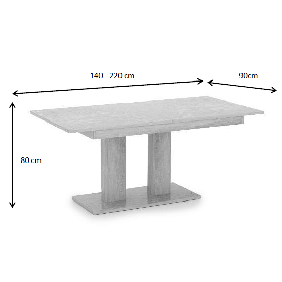 Andorra Extending Dining Table In Structured Concrete Effect_2