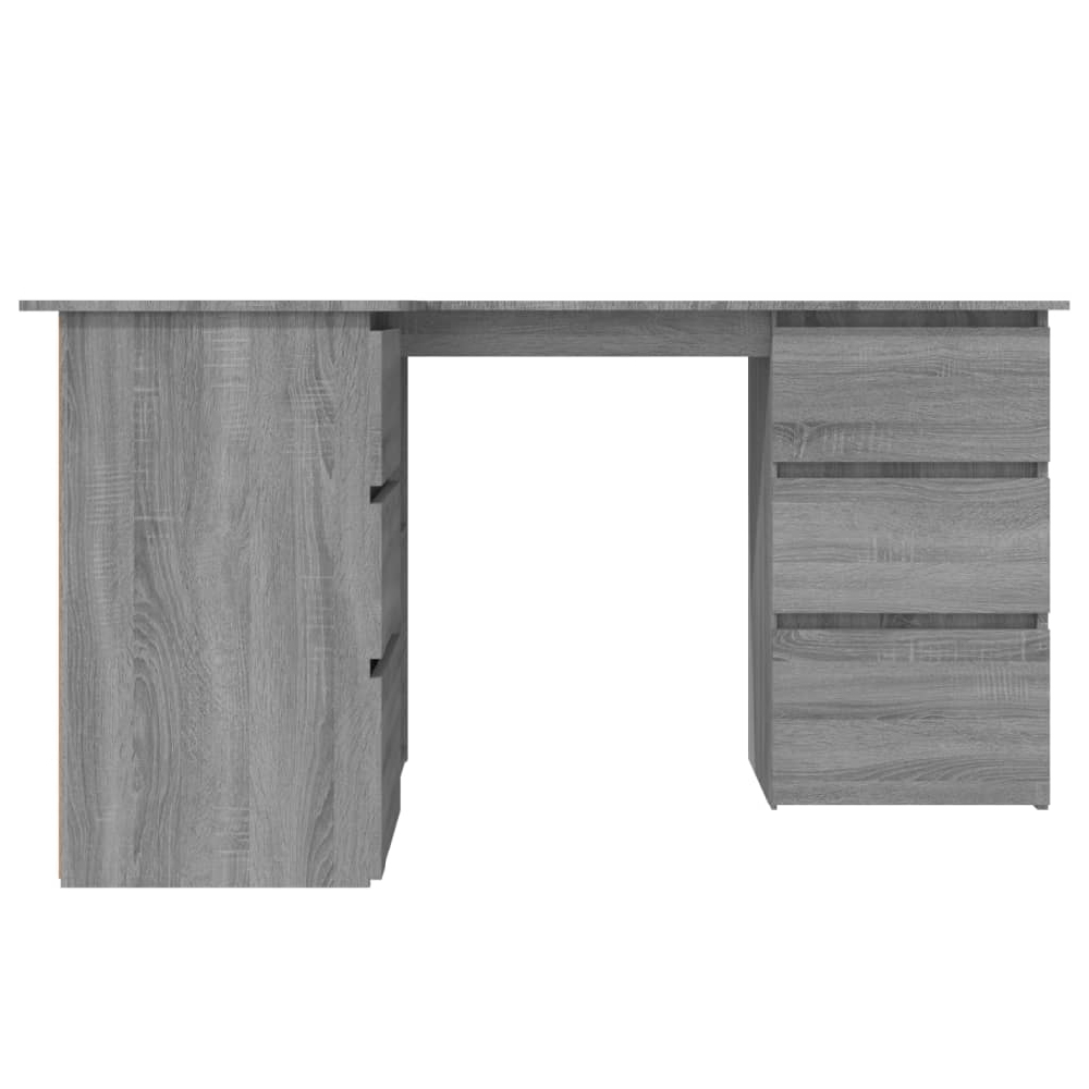 Andover Wooden Corner Laptop Desk With 4 Drawers In Grey Sonoma