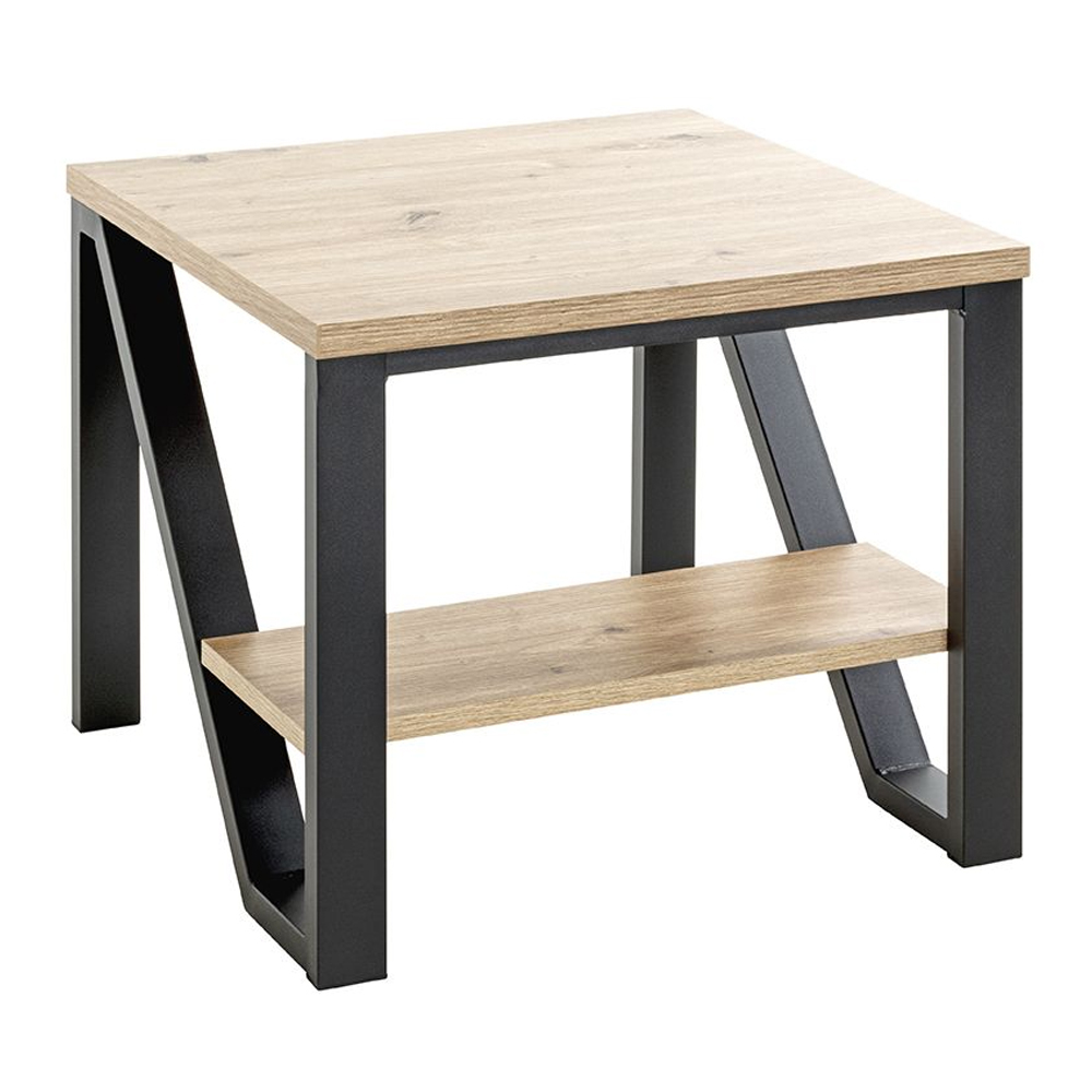 Andover Wooden End Table In Oak And Black