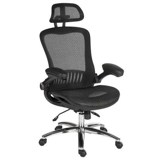 Photo of Andrea luxurious executive chair in black mesh with castors