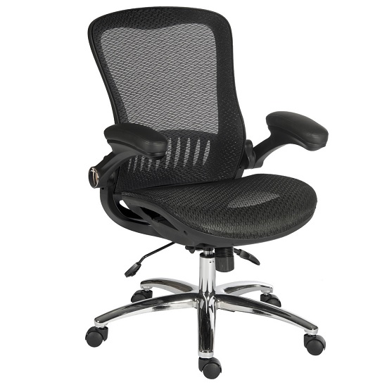 Andrea Luxurious Executive Chair In Black Mesh With Castors_2