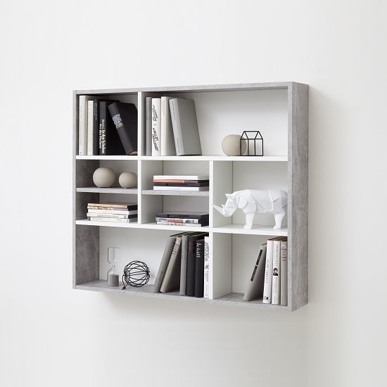 Read more about Andreas wall mounted shelving unit in white and light atelier