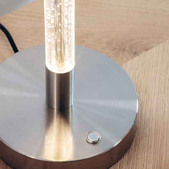 Andromeda White Fabric Table Lamp In Satin Chrome_3