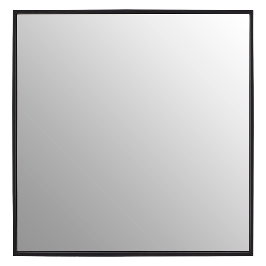 Andstima Large Square Wall Bedroom Mirror In Matte Black Frame