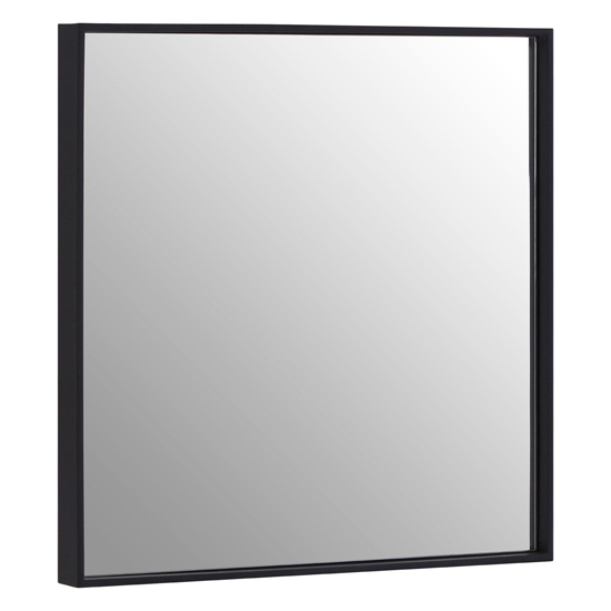 Photo of Andstima large square wall bedroom mirror in matte black frame