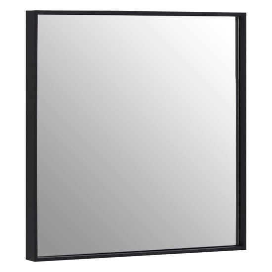 Andstima Medium Square Wall Bedroom Mirror In Matte Black Frame