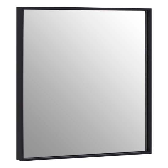 Photo of Andstima small square wall bedroom mirror in matte black frame