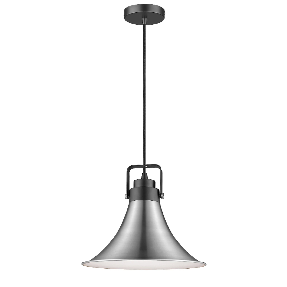 Read more about Anerley metal pendant light in satin nickel and matt black