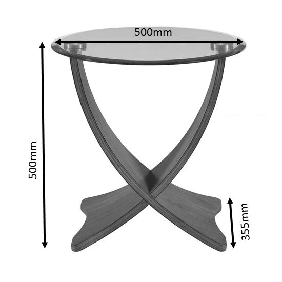 Anfossi Round Clear Glass Lamp Table With Oak Legs
